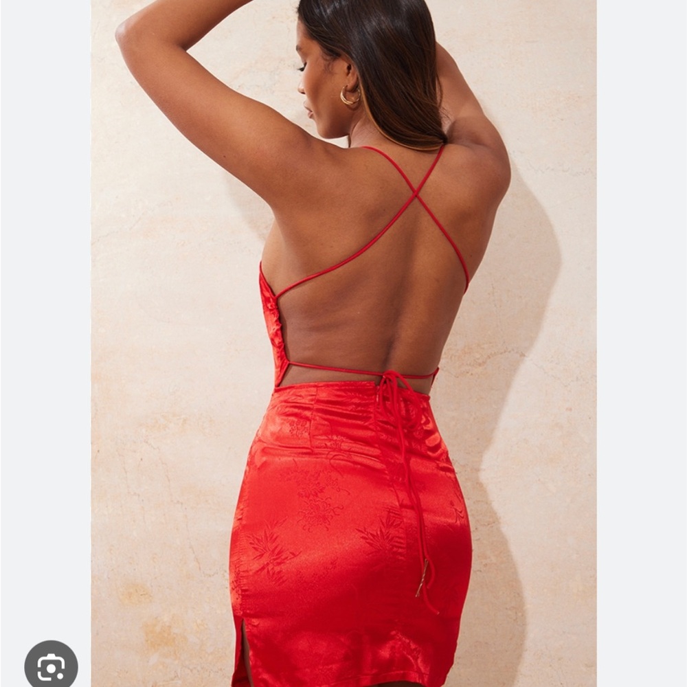 Elegant/ oriental Red Satin Dress